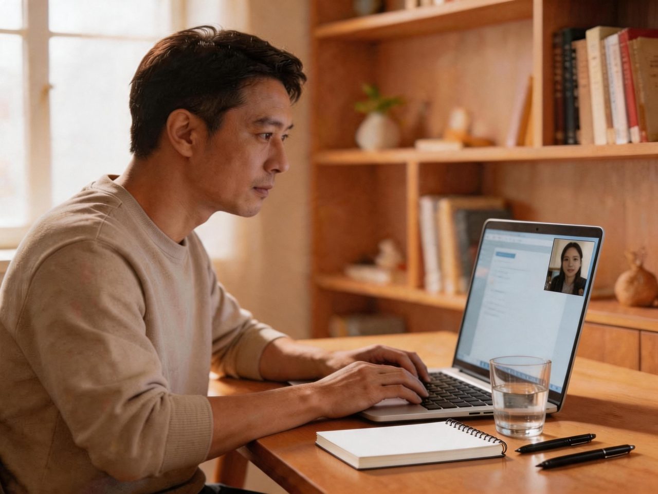 Flexible Time: Video Tutoring from Home on a Laptop