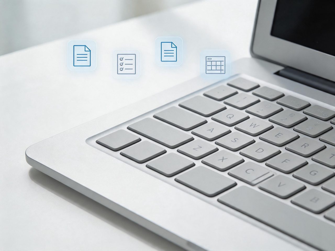 Transparent Fees: Laptop and Documents